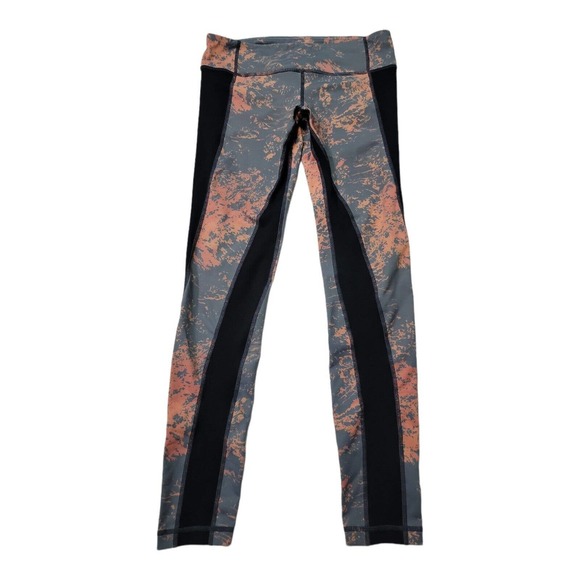 VMMA Leggings Womens Medium M Gray Orange Crop Abstract Athletic - Picture 1 of 8